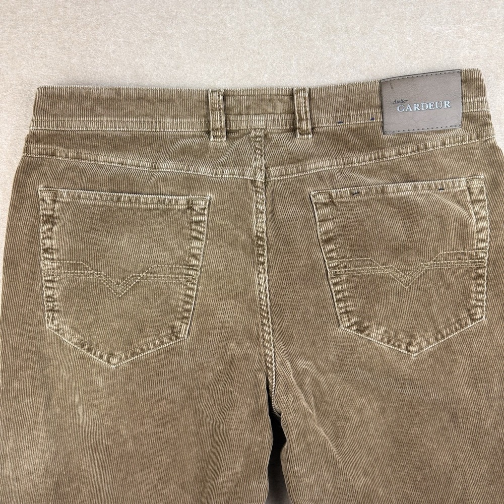 Atelier‎ Gardeur Corduroy Pants Men's 35/34 Brown Nevio-1 Regular Fit Mid Rise - Picture 6 of 14